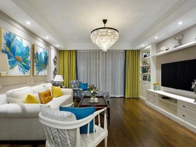 万科朗润园三居室116平方美式风格装修案例