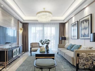 远洋新悦三居室115平方简欧风格装修案例