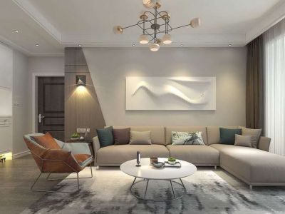 美林春天三居室102平方现代风格装修案例