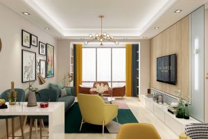 [济南泉力装饰]119m2北欧风装修，卡座餐厅太有吸引力