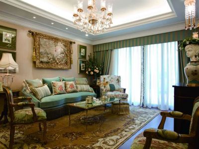 悦盈新城三居室124平方美式风格装修案例