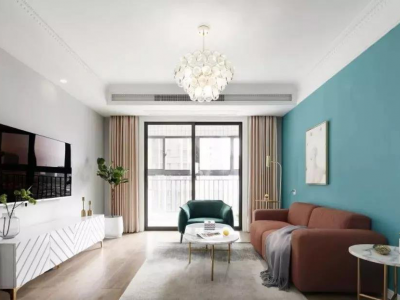 泰成玲珑郡北欧风格90平米三居室装修案例