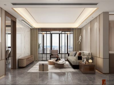 盛华园现代风格120平米三居室装修案例