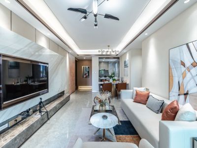 百仕凯旋城现代风格115平米三居室装修案例