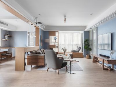 旺海花园现代风格112平米三居室装修案例