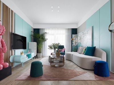 午山府邸北欧风格112平三居室装修案例