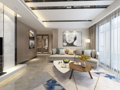 鹭湖宫现代简约136平三居室装修案例