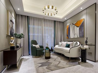 神涌雅景花园三居室119平方简欧风格装修案例