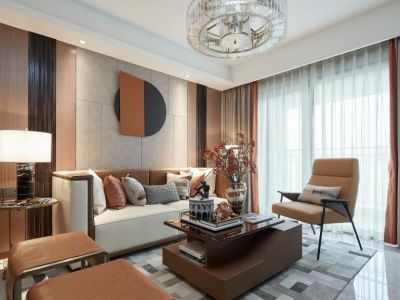 福晟钱隆华府三居室117平方现代风格装修案例