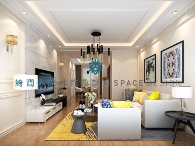 山海湾现代风格136平米三居室装修案例