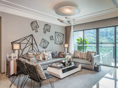 岗宏融湖居112平简欧风格装修案例