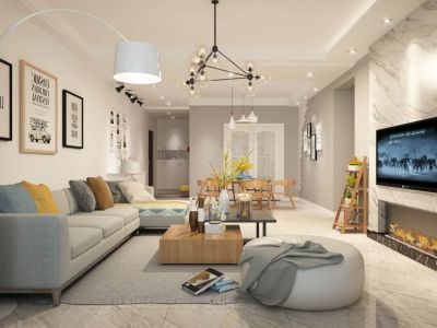 职工住宅100㎡北欧风格三居室装修案例