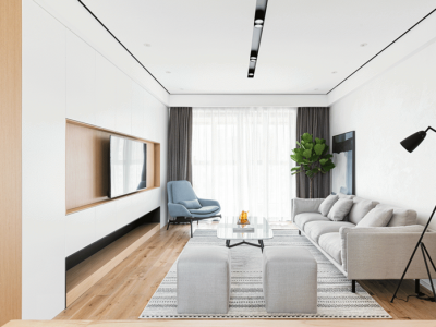 旭辉铂宸府北欧客厅126平米装修案例