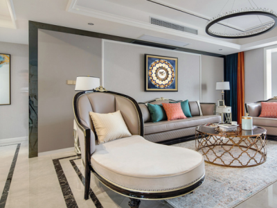 旭辉铂宸府美式风格136平米装修案例