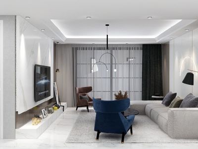 格调壹品120平米轻奢三居室装修案例