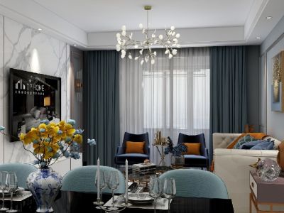 水岸春天110平混搭三居室装修案例