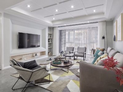 金科·集美嘉悦美式风格108平米三居室装修效果图案例