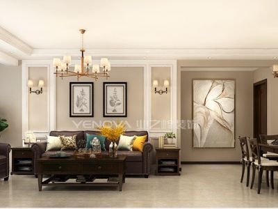 沈阳保利紫荆公馆117平米美式风格装修