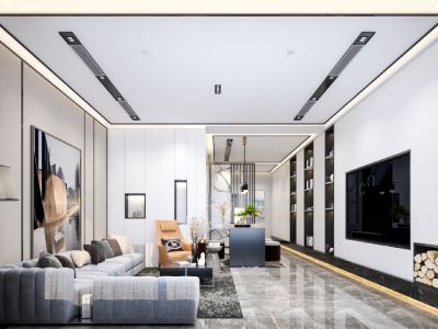 新力云语铂园现代风格182平米装修案例