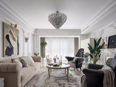 中福广场法式风格141平米四居室装修设计图案例