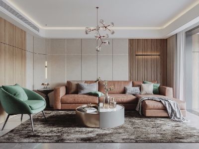 盛世豪门现代风格170平米三居室装修效果图案例