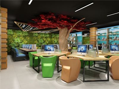 网咖北欧风格165平米装修案例