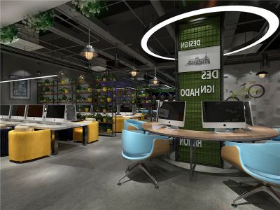 网咖235平米北欧风格装修案例