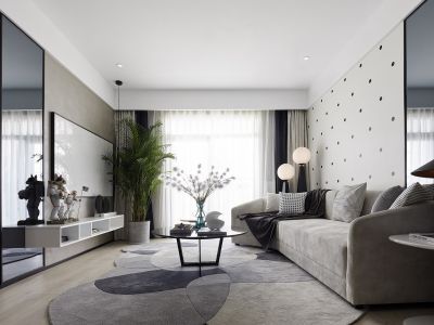 雅居乐滨江国际136平三居室现代简约装修案例