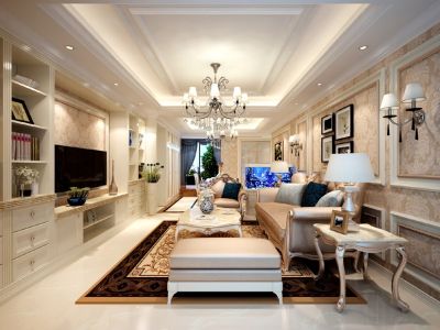 凤岭名园140平三居室欧式风格装修案例