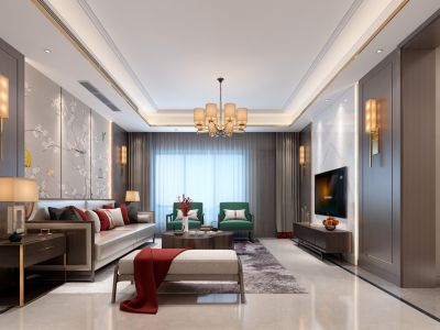 玉兰花园155㎡新中式风格四居室装修案例