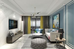 [成都龙发达人装饰]140平的现代三居室，用色彩塑造空间