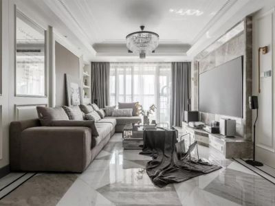 浦东雅典130㎡三居室现代轻奢装修案例