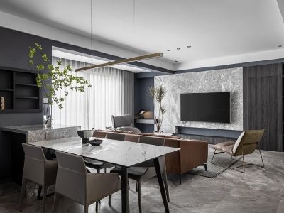 绿地之窗国际花都120平米现代简约三居装修案例