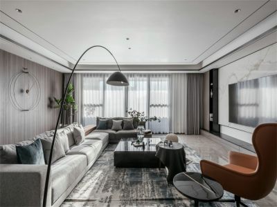 观江国际三居室126平现代风格装修案例