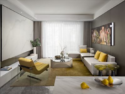 华商清水湾127平米现代轻奢三居装修案例