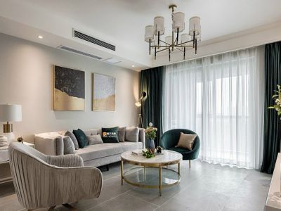 开元小区127㎡三居室现代轻奢装修案例