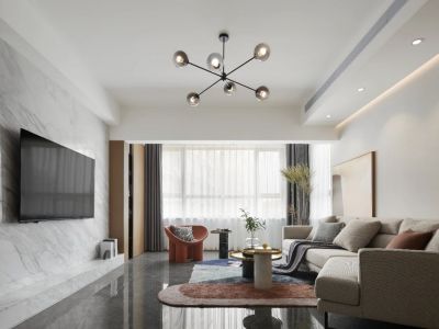 松泰华庭时尚简约风142平米三室两厅装修案例