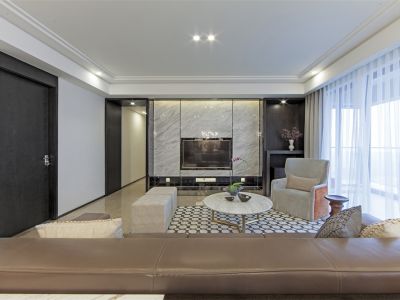 帝苑花园现代风格128平米三居室装修案例