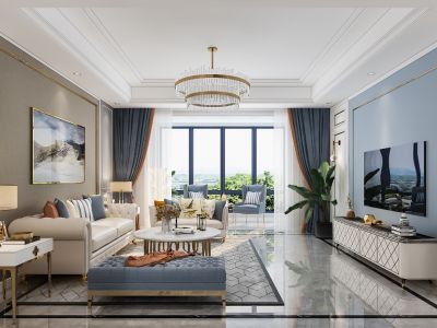 富力城A区130平三居室欧式风格装修案例