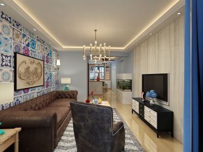 中惠雅园美式风格115平米三居室装修案例