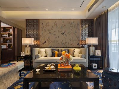 鲁商蓝岸丽舍新中式风格235平米别墅装修案例