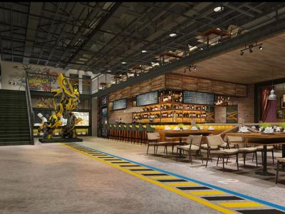 800平主题餐厅装修案例