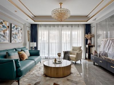 恒大御景湾轻奢风格143平米三居室装修效果图案例