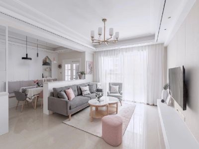 融侨悦公馆北欧风格80平米二居室装修效果图案例