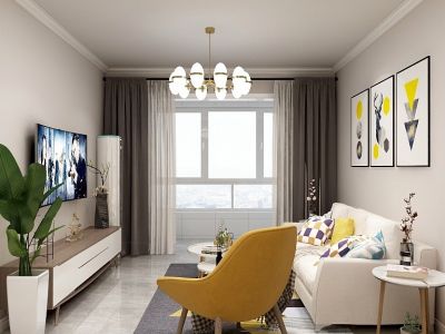 天门壹号北欧风格三居装修案例