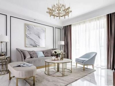 荣盛花语城135平米三居现代轻奢装修案例