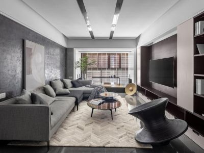 哈西骏赫城三居室108方现代风格装修案例