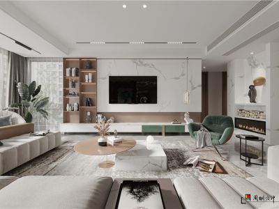 香槟花园180平米现代轻奢风格复式装修案例