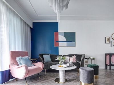 鲁商松江新城三居室124方北欧风格装修案例