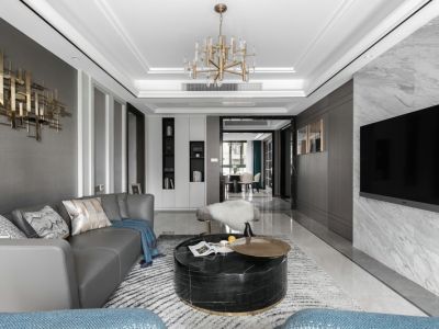 福隆国际现代风格132平米三居室装修案例